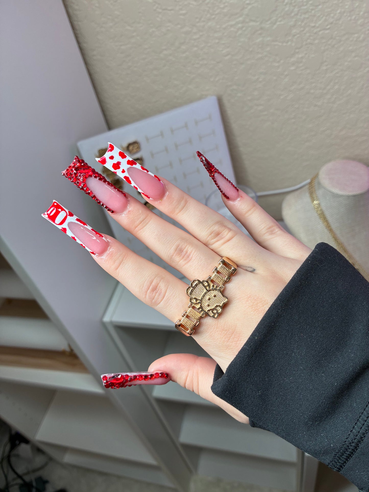 TWO FINGERED HELLO KITTY RING