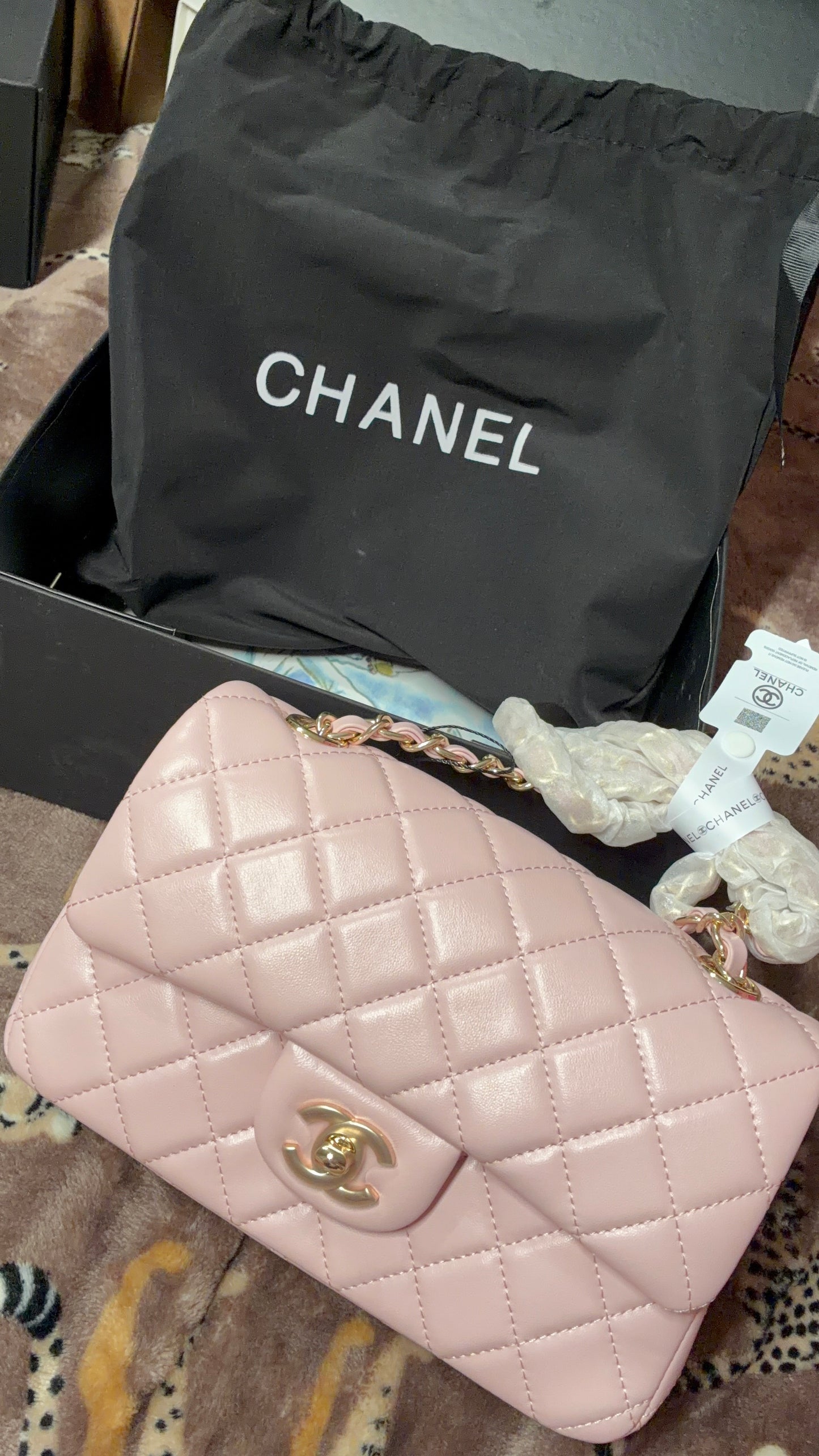 Chanel Classic Double Flap Bag – Light Pink (No handle)
