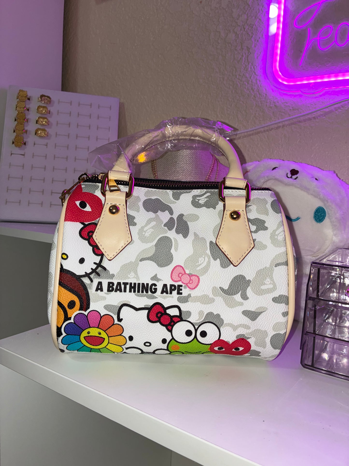 BAPE X HELLO KITTY WITH WALLET PILLOW BAG
