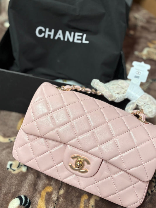 Chanel Classic Double Flap Bag – Light Pink (No handle)