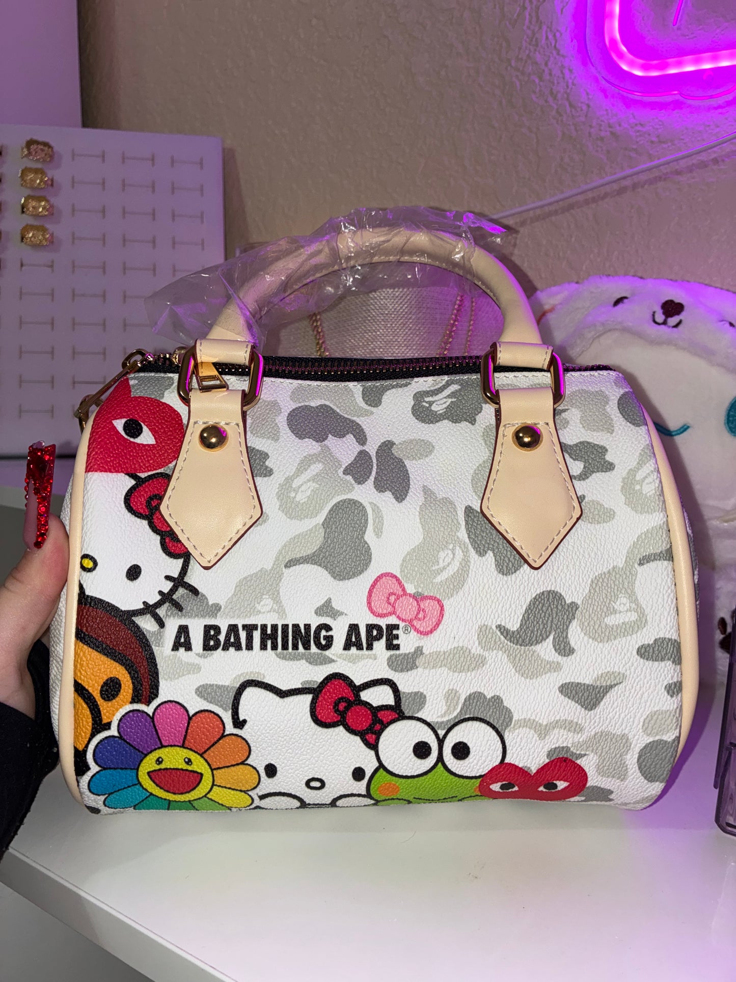 BAPE X HELLO KITTY WITH WALLET PILLOW BAG
