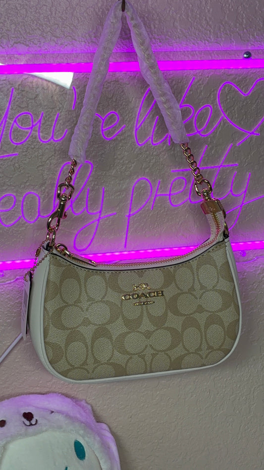 Coach Nolita 19 Shoulder Bag – Signature Canvas with Chalk Leather Trim