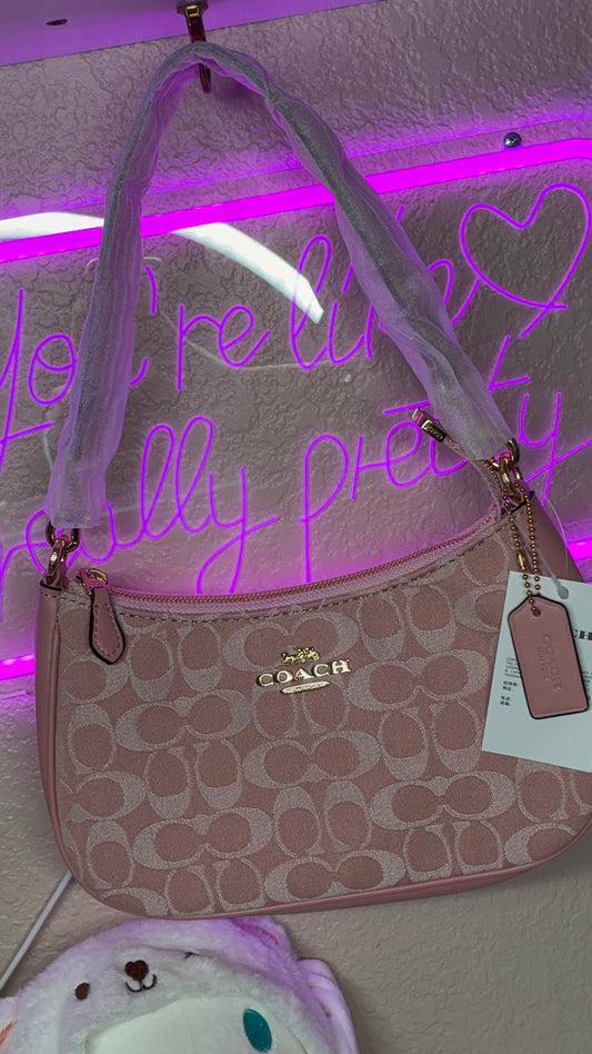 Coach Teri Shoulder Bag – Signature Canvas Pink